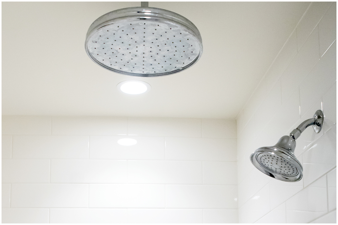 This luxury shower features rainfall showerhead Luxury Shower