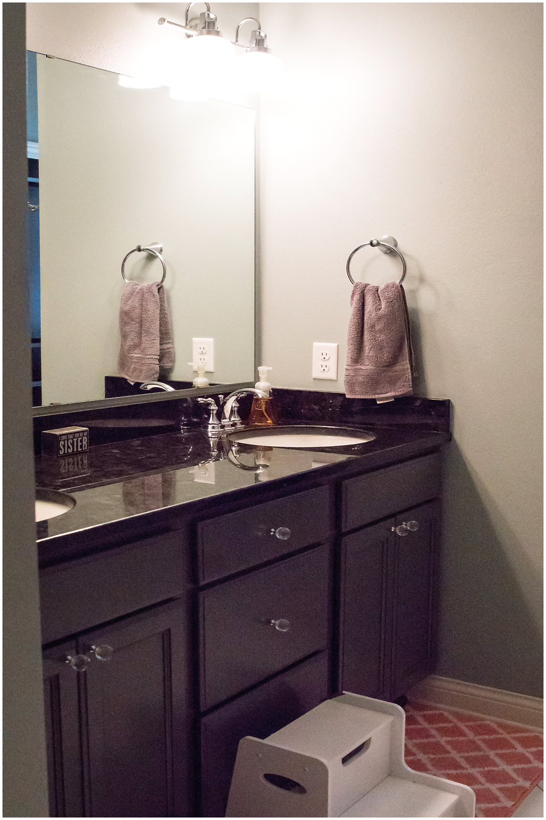 His and hers sinks make it easy to get the girls ready in the morning Children's Bathroom Design