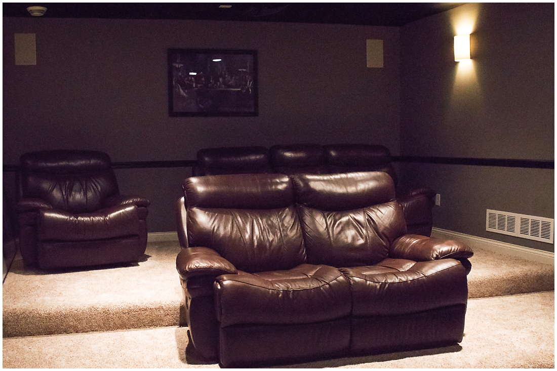 Custom designed home theater for Burlington family Home Theater Bonus Room